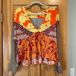 Free People Floral Top. Perfect Condition.